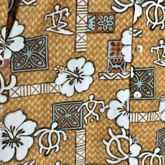 Beach Crew Men’s XL Button Up Casual Shirt Tropical Sea Turtles Floral Tiki - Picture 3 of 6